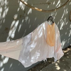 Free People White Athleisure Zip Up Jacket